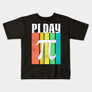 PI Day Math 3.14 Number PI Lover Retro Vintage Distressed Kids T-Shirt